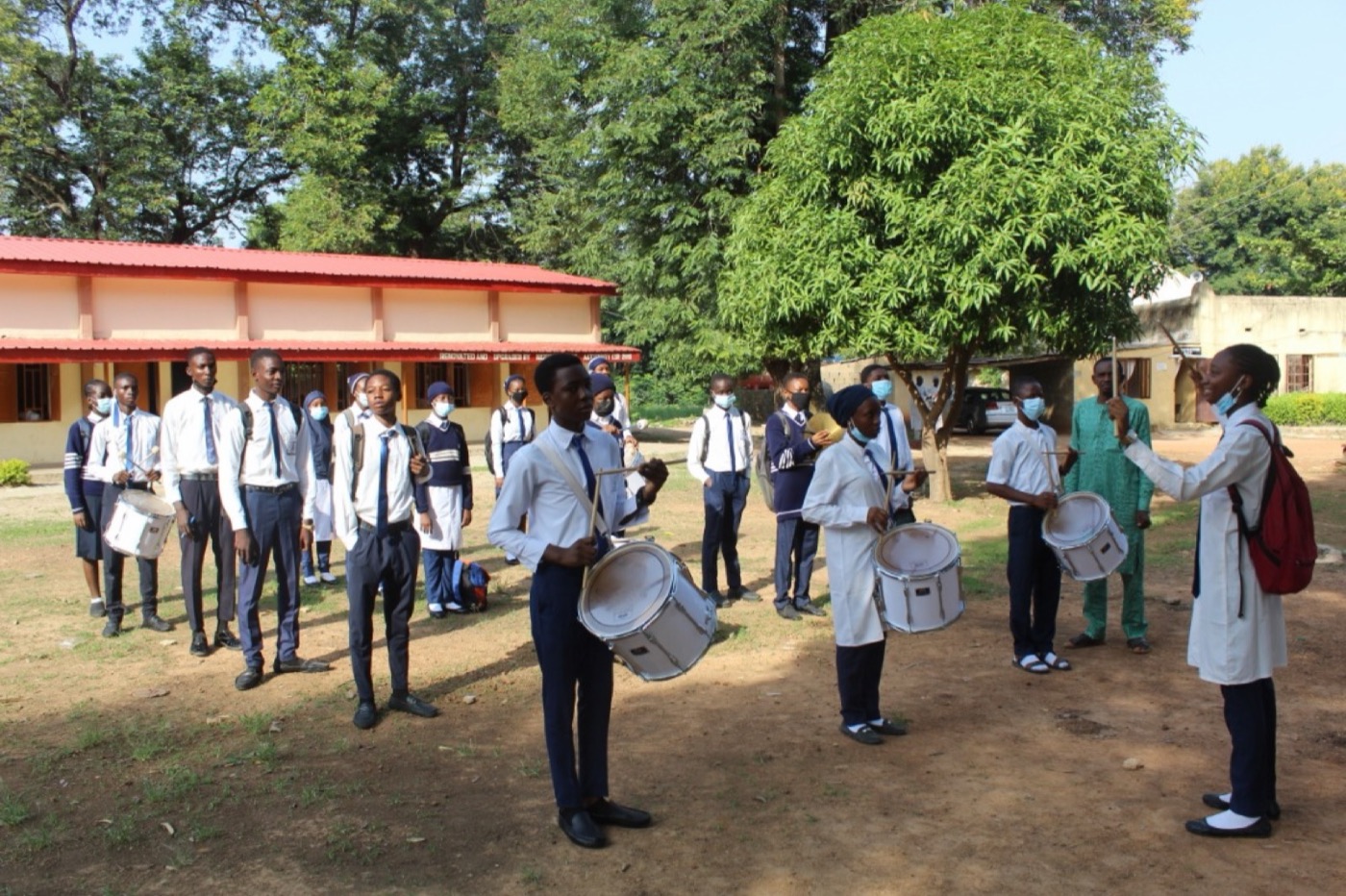 The school band on parade